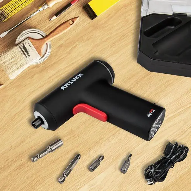 Alt view image 4 of 6 - Electric Screwdriver 4V Power Cordless Screwdriver Rechargeable Set with Li-ion Battery 26 Magnetic Bits& Hex Chuck Mini Electric Screw driver Kit