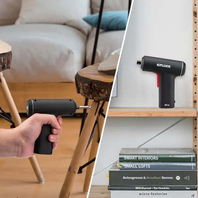 Alt view image 6 of 6 - Electric Screwdriver 4V Power Cordless Screwdriver Rechargeable Set with Li-ion Battery 26 Magnetic Bits& Hex Chuck Mini Electric Screw driver Kit