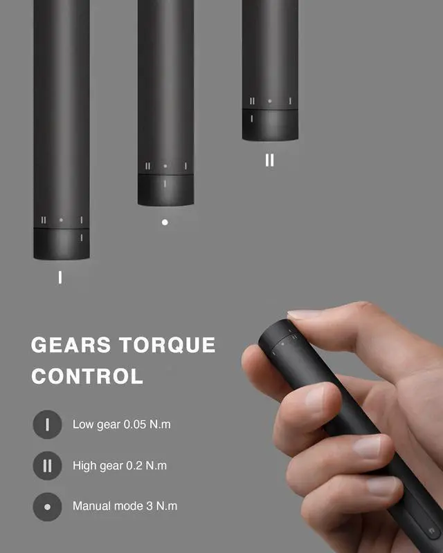 Alt view image 3 of 7 - Xiaomi Electric Precision Screwdriver All-Metal Gearbox Powerful Magnetic Motor Rechargeable Lithium Battery S2 Steel Screwdriving Bits Type-C Charging Aluminium Alloy Case Grey