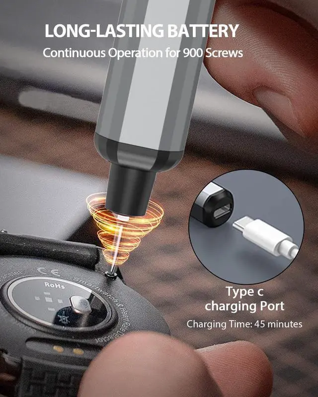 Alt view image 6 of 7 - 68pcs Electric Screwdriver Set Mini Precision Screwdriver 3.7V Power Screwdriver- 64 S2 Magnetic Bits 5 Torque Settings 4 LED Lights Repair Tool for Work Phone Camera Laptop Watch