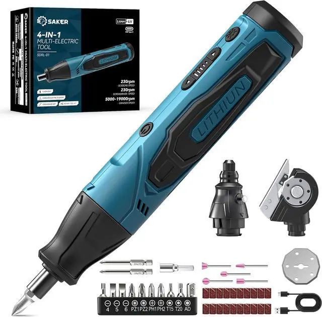 Main image of Versatile 65-in-1 Mini Electric Screwdriver Set Tool Set with Detachable Tool Head for Cardboard Cutter & Rotary Tool 2.5N.M 230RPM Entry-level Kit for DIY Craft House Repair