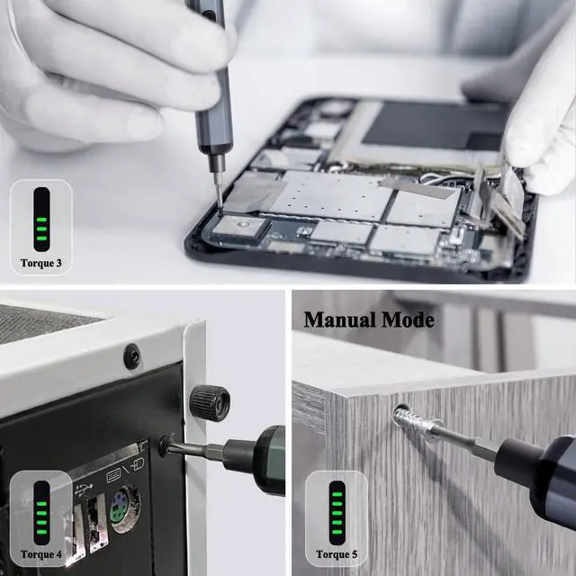 Alt view image 3 of 7 - Mini Electric Screwdriver Set - 68 in 1 Power Screwdriver with Magnetic Bits - 64 S2 Universal Bits 5 Torque Settings 4 LED Lights - Tool Kit for Repairing Phones Cameras Laptops Watches