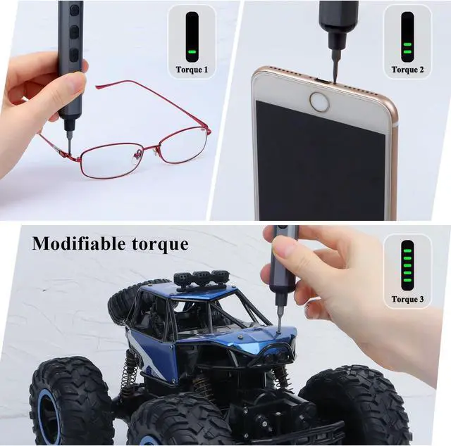 Alt view image 4 of 7 - Mini Electric Screwdriver Set - 68 in 1 Power Screwdriver with Magnetic Bits - 64 S2 Universal Bits 5 Torque Settings 4 LED Lights - Tool Kit for Repairing Phones Cameras Laptops Watches