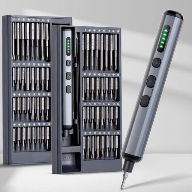 Main image of Mini Electric Screwdriver Set - 68 in 1 Power Screwdriver with Magnetic Bits - 64 S2 Universal Bits 5 Torque Settings 4 LED Lights - Tool Kit for Repairing Phones Cameras Laptops Watches