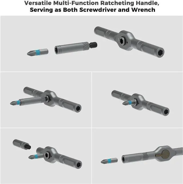 Alt view image 5 of 5 - 2025 new model 42 in 1 magnetic screwdriver set DIY ratchet screwdriver set multi position magnetic drive set with detachable ratchet handle portable compact repair kit
