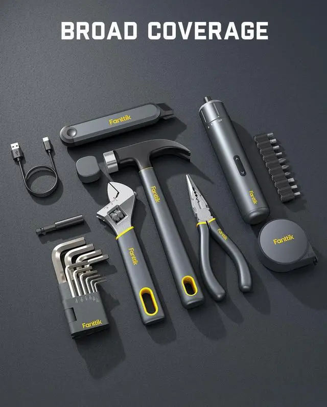 Alt view image 5 of 7 - S1 NEX Studio Electric Screwdriver Tool Kit 3 Torque Settings Max 6N.m 10 Magnetic Bits 7 Types Tools Hex Keys Spanner Claw Hammer Household Tool Kits for Home Repairs Idea DIY