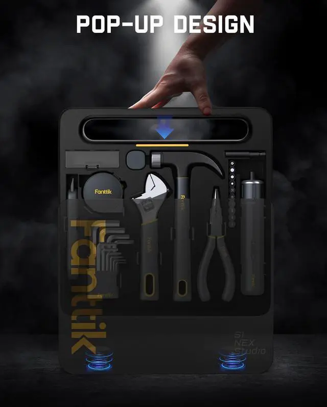 Alt view image 7 of 7 - S1 NEX Studio Electric Screwdriver Tool Kit 3 Torque Settings Max 6N.m 10 Magnetic Bits 7 Types Tools Hex Keys Spanner Claw Hammer Household Tool Kits for Home Repairs Idea DIY