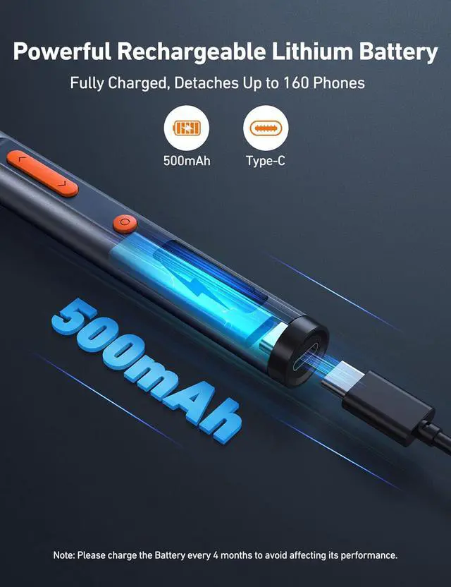 Alt view image 6 of 7 - ES60 3.7V Mini Electric Screwdriver 63-in-1 Electric Screwdriver Cordless Set with 60 Magnetic Bits Rotatable Magnetic Storage Repair Tool Kit for Phone Camera Laptop Watch