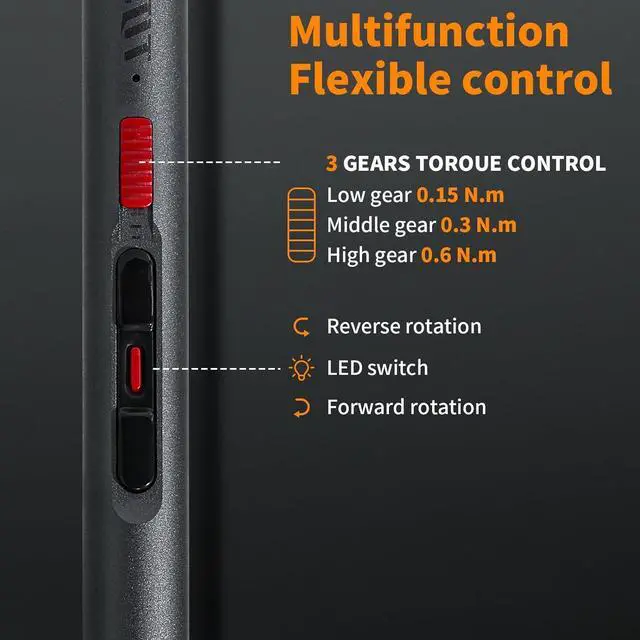Alt view image 4 of 6 - Mini Electric Screwdriver Set Precision Electric Screwdriver With 28-in-1 Magnetic Bits 3 Gears Torque 3LED lightOverload Protection high torqueRepair Tool Set for Phone Camera Laptop