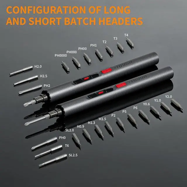 Alt view image 6 of 6 - Mini Electric Screwdriver Set Precision Electric Screwdriver With 28-in-1 Magnetic Bits 3 Gears Torque 3LED lightOverload Protection high torqueRepair Tool Set for Phone Camera Laptop