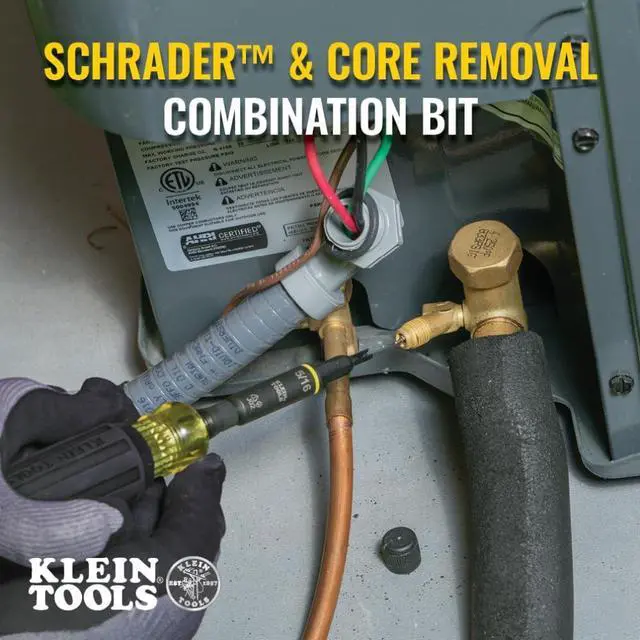 Alt view image 3 of 7 - Klein Tools 32527HD KNECT 11-in-1 HVAC Multi-Bit Screwdriver/Nut Driver Impact Rated with Phillips Slotted Square and Schrader Bits