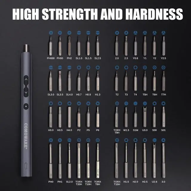Alt view image 2 of 7 - Mini Electric Screwdriver-50 in 1 Precision Small Electric Screwdriver Set for PC Building with LED Light & 48 bits Magnetizer Magnetic Mat Handy Repair Tool for Phone Watch Camera