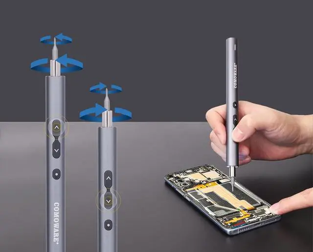 Alt view image 4 of 7 - Mini Electric Screwdriver-50 in 1 Precision Small Electric Screwdriver Set for PC Building with LED Light & 48 bits Magnetizer Magnetic Mat Handy Repair Tool for Phone Watch Camera