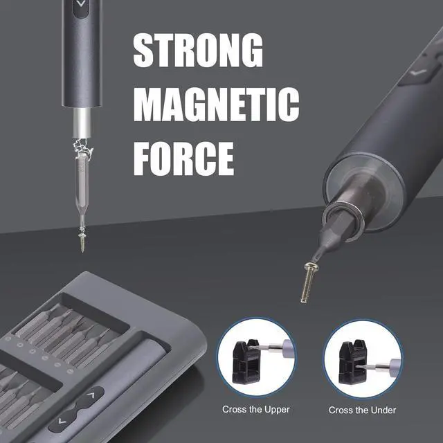 Alt view image 5 of 7 - Mini Electric Screwdriver-50 in 1 Precision Small Electric Screwdriver Set for PC Building with LED Light & 48 bits Magnetizer Magnetic Mat Handy Repair Tool for Phone Watch Camera
