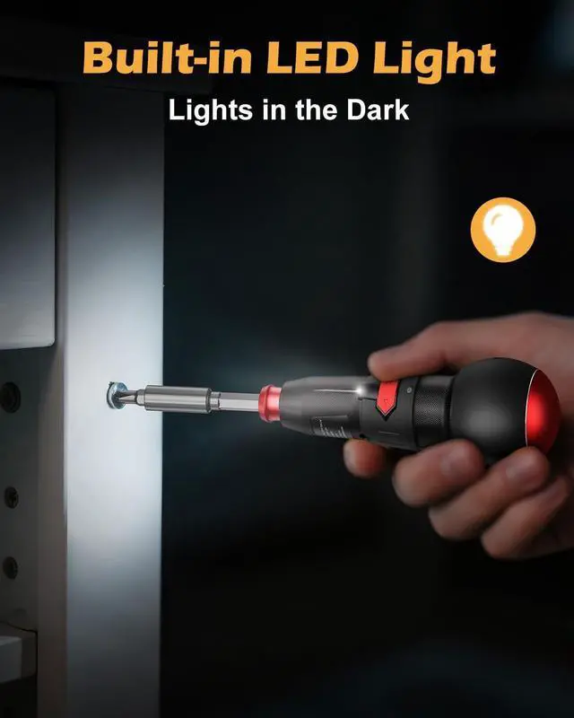 Alt view image 6 of 7 - 3.6V Cordless Screwdriver Set Electric Screwdriver Rechargeable Power Screwdriver Electric Ball Grip Screwdriver 3N.m/10N.m MAX 280 RPM Type-C Charging LED Light for Electronics DIY