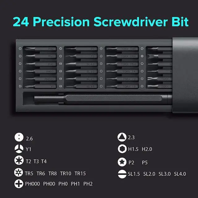 Alt view image 2 of 7 - Xiaomi Magnetic Driver Bit Set - 24 Piece Pocket Screwdriver Tool Kit for Electronics Repair