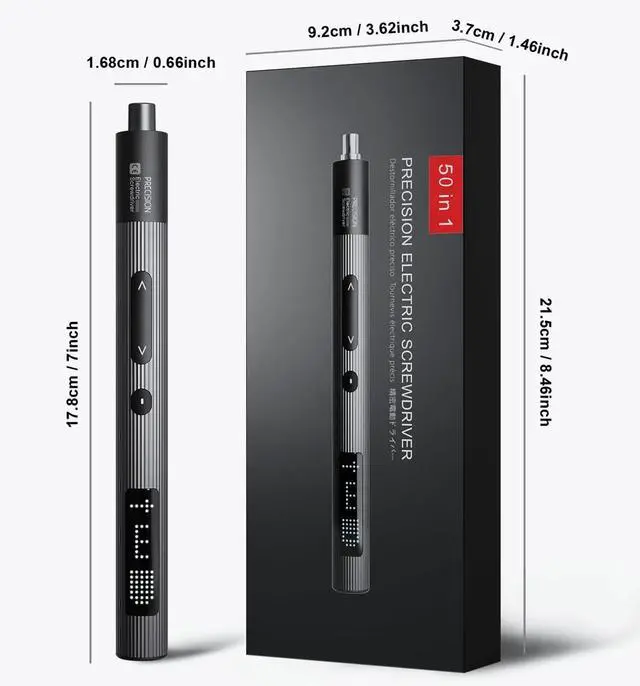 Alt view image 2 of 7 - Mini Electric Screwdriver Set Rechargeable with USB-C 50-in-1 Precision Repair Kit with Magnetic Bits for Electronics Phones Cameras Laptops & Watches (Black)