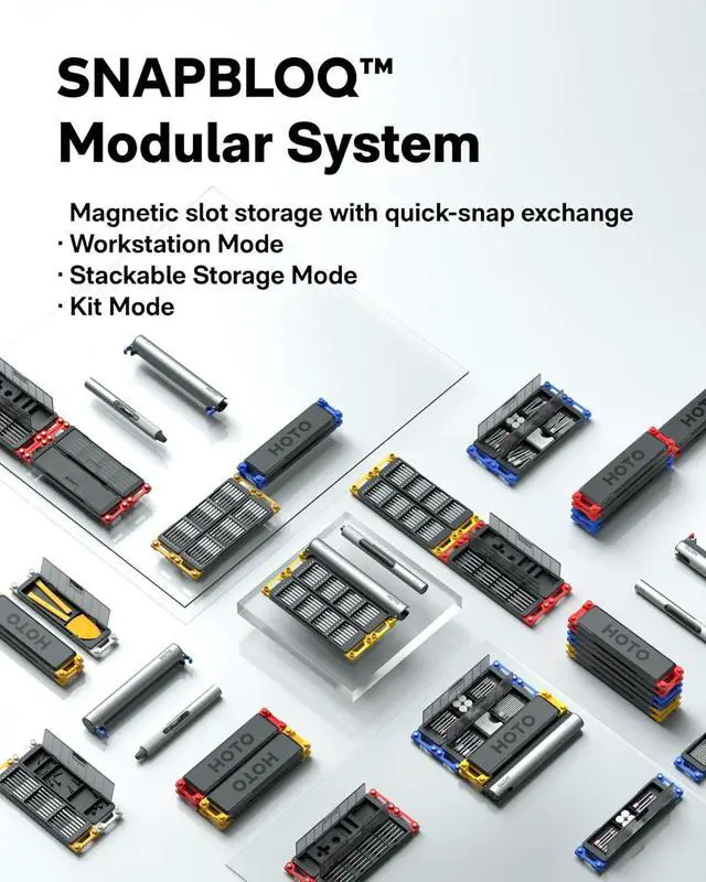 Alt view image 3 of 7 - SNAPBLOQ? S-A01 3.7V Mini Electric Screwdriver with 56 Bits & 3 Torque Settings Precision Mini Screwdriver 250RPM Brighter LED Light Repair Tool Kit for Electronics Phone Laptop DIY