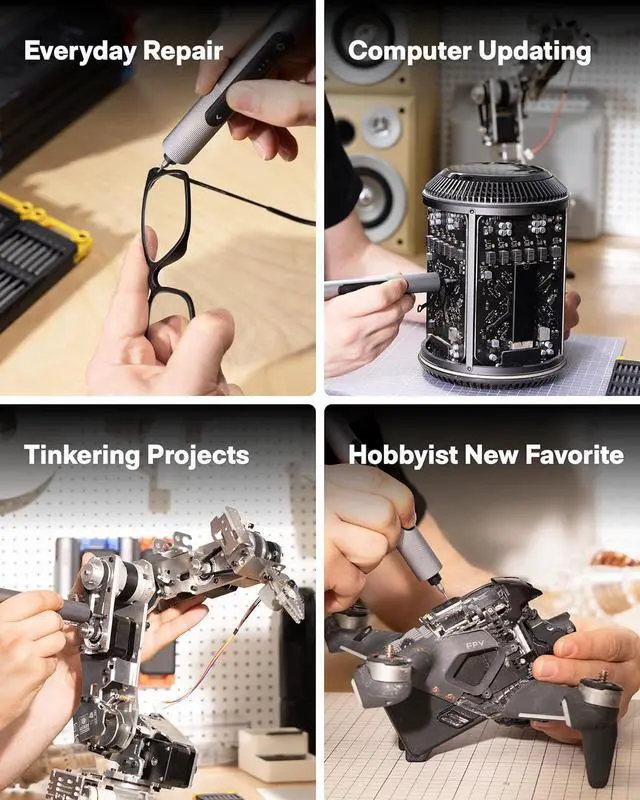 Alt view image 5 of 7 - SNAPBLOQ? S-A01 3.7V Mini Electric Screwdriver with 56 Bits & 3 Torque Settings Precision Mini Screwdriver 250RPM Brighter LED Light Repair Tool Kit for Electronics Phone Laptop DIY