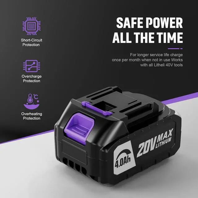 Alt view image 3 of 4 - Brushless 12-Inch Electric Chainsaw Cordless20V Battery Power Chain Saw with 4.0Ah Battery and Charger Mini Chainsaw Cordless Portable Compact Saw Handheld for Wood CuttingPurple