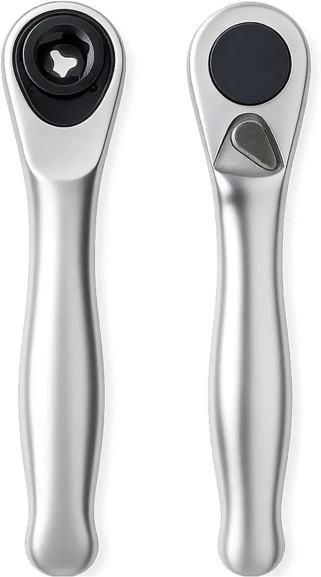 Main image of Bent Handle Mini Ratchet Wrench - 72-Tooth Blind Hole Socket Tool for Hex Bits & Screwdriver Bits 40Cr Steel >72N.M Torque