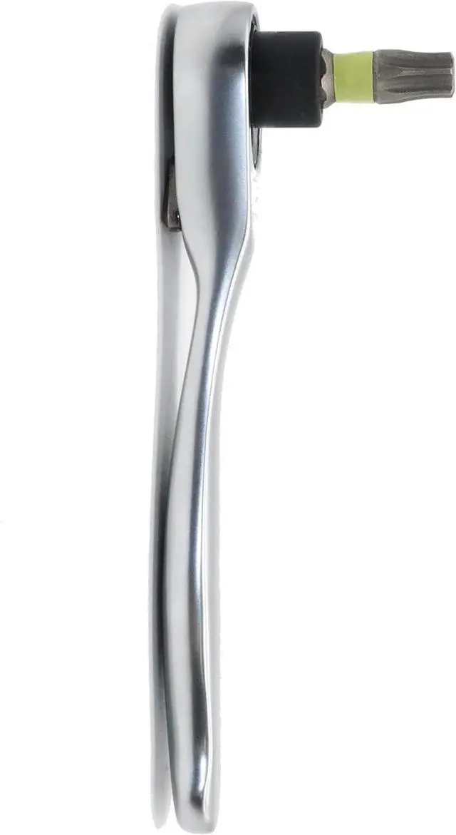 Alt view image 4 of 5 - Bent Handle Mini Ratchet Wrench - 72-Tooth Blind Hole Socket Tool for Hex Bits & Screwdriver Bits 40Cr Steel >72N.M Torque