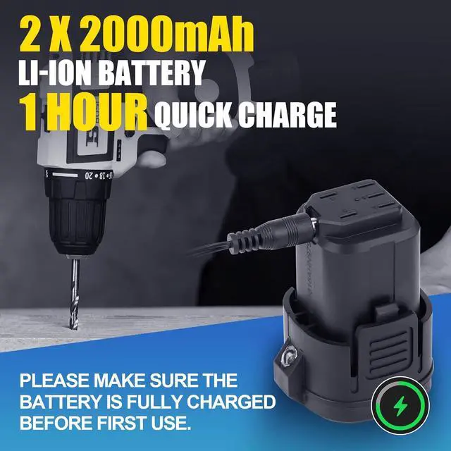Alt view image 6 of 7 - BOSI TOOLS Brushless Cordless Drill Set 16.8V Power Drill Driver Kit with 2 2000mAh Batteries and Charger 3/8-Inch Keyless Chuck 2 Speed 20+1 Position Torque Setting 27pcs Drill Screwdriver Bits