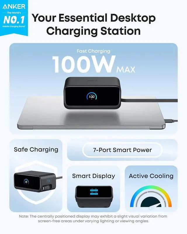 Alt view image 2 of 6 - Nano Charging Station 7-in-1 USB-C Power Strip for iPhone 16 2.3 ft InstaCord Retractable Cable 3 USB-C 1 USB-A 3 AC 100W Desktop Fast Charging for MacBook Home Office(Non-Battery)