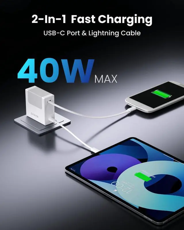 Alt view image 3 of 7 - 1 Micro USB Retractable Wall Charger 1 Type-C Retractable Wall Charger and 10-in-1 Desktop Charging Station with 2 Type-C Retractable Wall Chargers