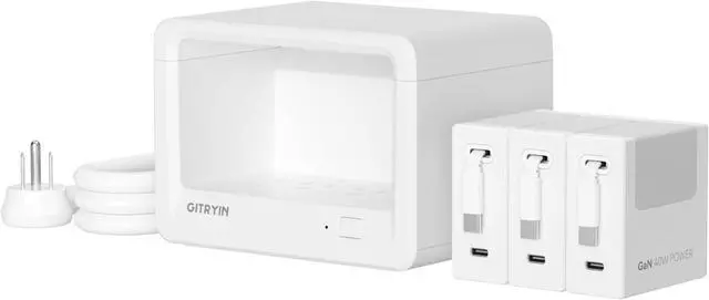 Main image of 11-in-1 Desktop Charging Station with 3 Retractable Wall Chargers 40W USB-C Power Strip with 5 AC 3 USB C 3 Type-C 31.5in Cables Extension Cord with 1020J Surge Protection for Home Office