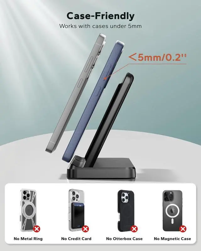 Alt view image 4 of 7 - 3 in 1 Charging Station for  Wireless Phone and Watch Charger for Galaxy S25/Ultra/S24/S23/Z Flip Qi-Certified Fast Charging for  Watch Galaxy 8/7/6/5 Galaxy Buds 3/2/Pro