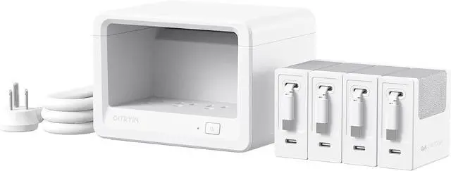 Main image of 12-in-1 Desktop Charging Station with 4 Retractable Wall Chargers 40W USB-C Power Strip with 4 AC 4 USB C 4 Type-C 31.5in Cables Extension Cord with 1020J Surge Protection for Home Office