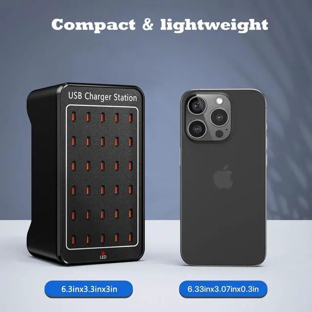 Alt view image 4 of 6 - USB C Charger Station 150W 30 Port USB Charger Block USB Charging Hub Multiport USB C Charger Desktop Charger Compatible with iPhone 16/15/14/13/12/11 iPad Tablets  GalaxyS23 S22 Phone