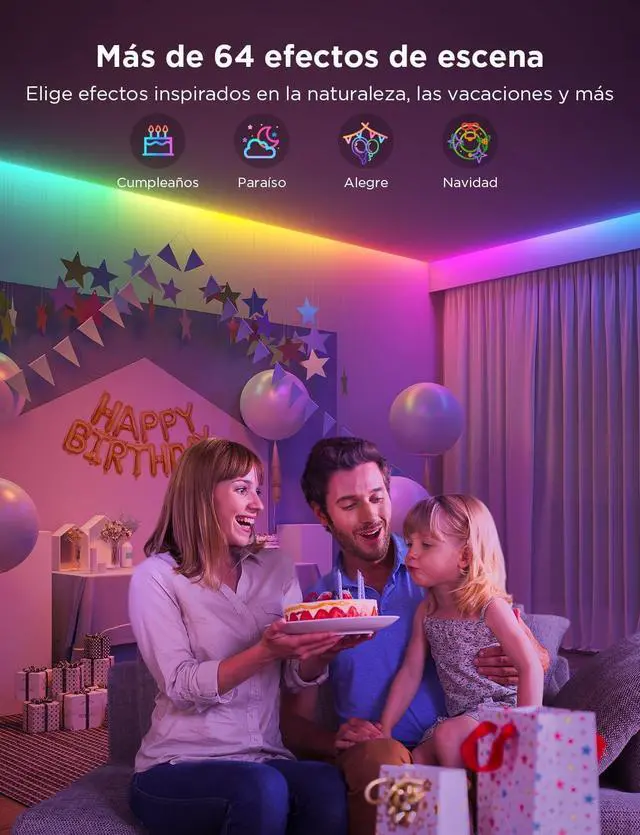 Alt view image 6 of 7 - RGBIC LED Strip Lights Smart LED Lights for Bedroom Bluetooth LED Lights APP Control DIY Multiple Colors on One Line Color Changing LED Strip Lighting Music Sync Home Decor 16.4ft