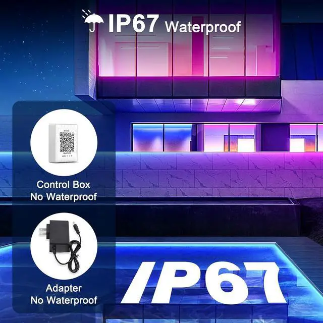 Alt view image 4 of 7 - 32.8FT Neon LED Rope Lights IP67 Waterproof LED Lights for Bedroom Flexible LED Light Strip with Remote and APP Control RGB Lighting Strip for Indoors Outdoors Bedroom Room Home Decor