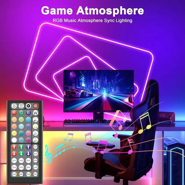 Alt view image 7 of 7 - 32.8FT Neon LED Rope Lights IP67 Waterproof LED Lights for Bedroom Flexible LED Light Strip with Remote and APP Control RGB Lighting Strip for Indoors Outdoors Bedroom Room Home Decor