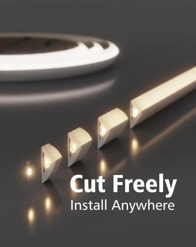 Alt view image 2 of 7 - Under Cabinet Lighting LED Strip - 24V Flexible Under Shelf Light with Adhesive Backing 4000K Neutral White 810LM/M LED Strip for Closet Pantry 48in/4ft (Cut-to-Size) Hardwired No Power Supply