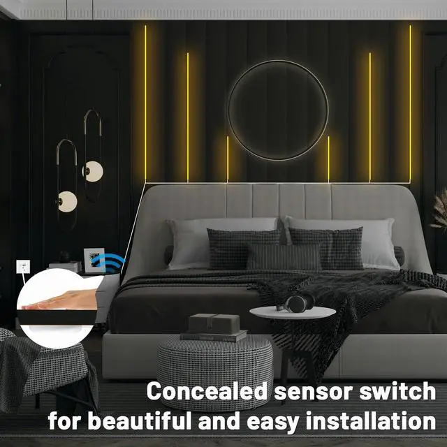 Alt view image 3 of 6 - 6.56ft COB LED Strip Light 6 Rolls of 3000K Flexible COB LED for Acoustic Panel and Wood Slat Wall Panels Parallel with Dimmable Touch Sensor Switch Cuttable for Wood Slat Lighting Shelf