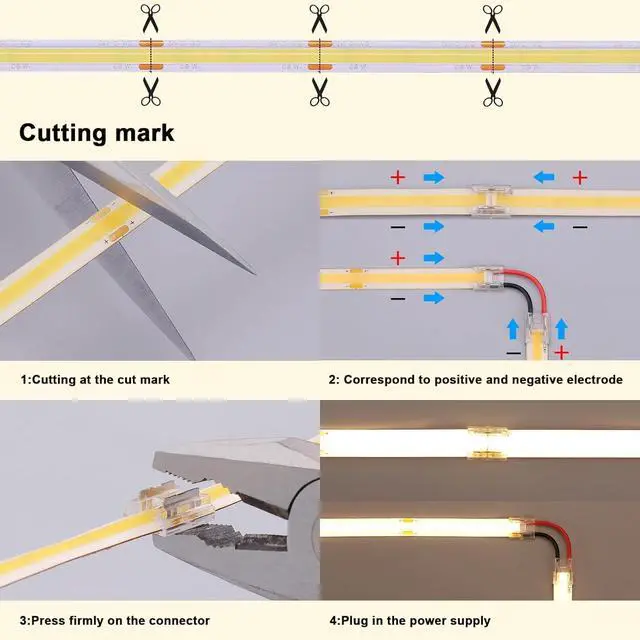 Alt view image 7 of 7 - 24V CCT COB LED Strip Lights Kit 65.6ft (2 Rolls of 32.8ft), 2700K-6500K Dimmable White Cuttable LED Tape Light CRI 93 with Remote Controller and Power Supply for Bedroom Indoor ration