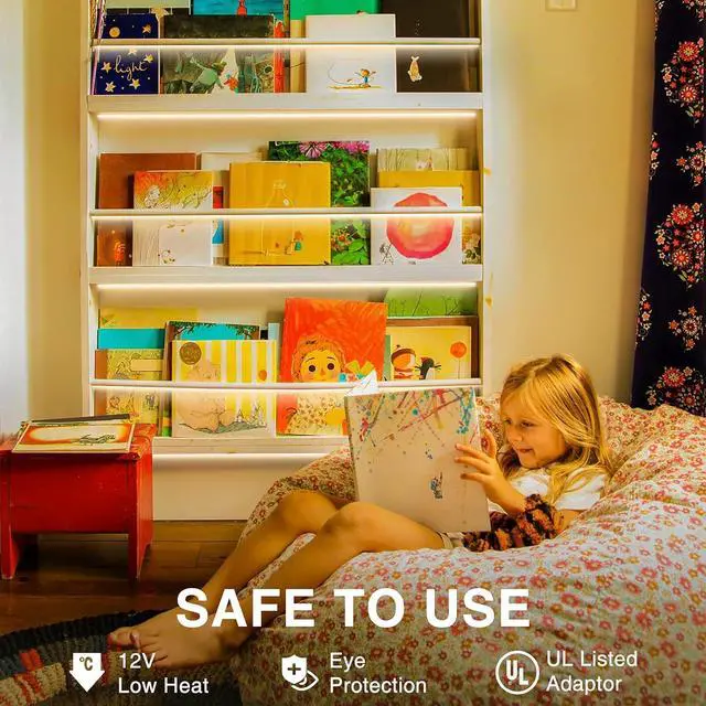 Alt view image 4 of 7 - Warm White LED Strip Lights 49.2ft 3000K Warm White Dimmable Strip Lighting 2835 LEDs Tape Light Flexible Ribbon Light for Kitchen Cabinet Bedroom Wardrobe 15m 12V Adhesive Rope Light