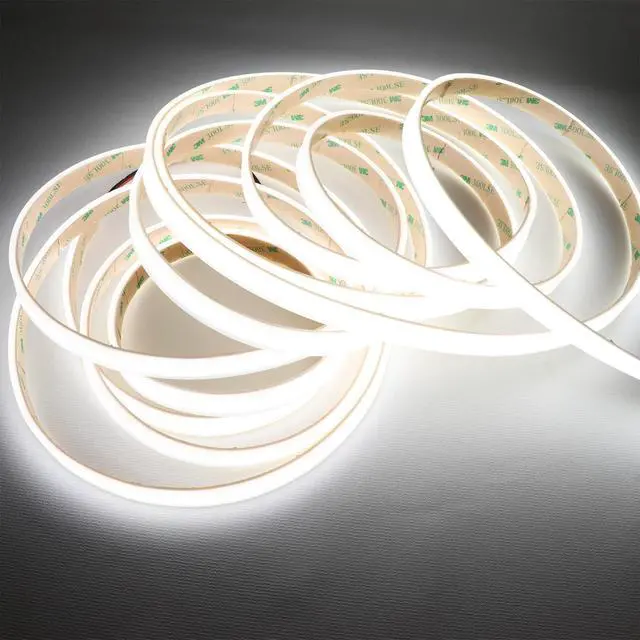Alt view image 2 of 6 - COB White LED Strip Lights 6000K 528LEDs/M 90Ra+ DC12V Silicone Tube LED Lights Strips Outdoor Waterproof IP67 Linear COB LED Tape Light for Garden Backyard Wheel Lights