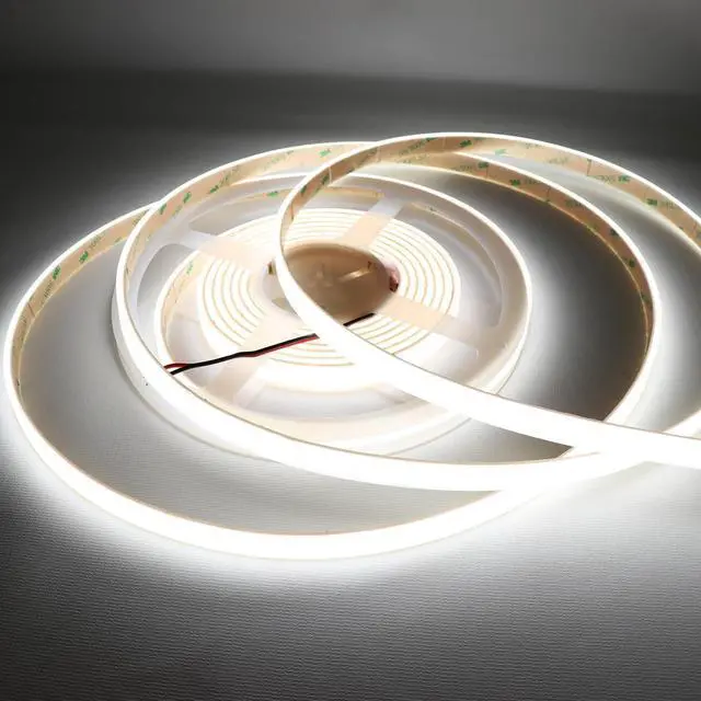 Alt view image 3 of 6 - COB White LED Strip Lights 6000K 528LEDs/M 90Ra+ DC12V Silicone Tube LED Lights Strips Outdoor Waterproof IP67 Linear COB LED Tape Light for Garden Backyard Wheel Lights