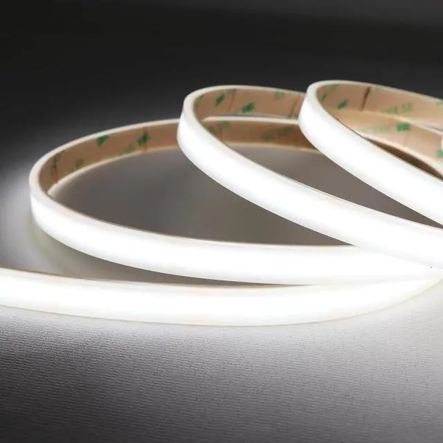 Alt view image 4 of 6 - COB White LED Strip Lights 6000K 528LEDs/M 90Ra+ DC12V Silicone Tube LED Lights Strips Outdoor Waterproof IP67 Linear COB LED Tape Light for Garden Backyard Wheel Lights