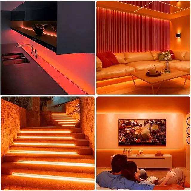 Alt view image 3 of 7 - LED Strip Lights SMD 2835 LED Strip DC12V 1200LEDs 16.4Ft 26000LM High Density LED Light Strips Waterproof IP65 3 Times Brightness Than SMD3528 LED Strip Orange