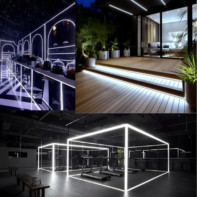 Alt view image 5 of 7 - LED Neon Rope Lights White 50FT 15M Flexible AC 110V 120V LED Strip Lights Outdoor Waterproof Plug-Play Neon Strip Lighting Dot Free Connectable Home Commercial Decor Neon Sign ETL FCC