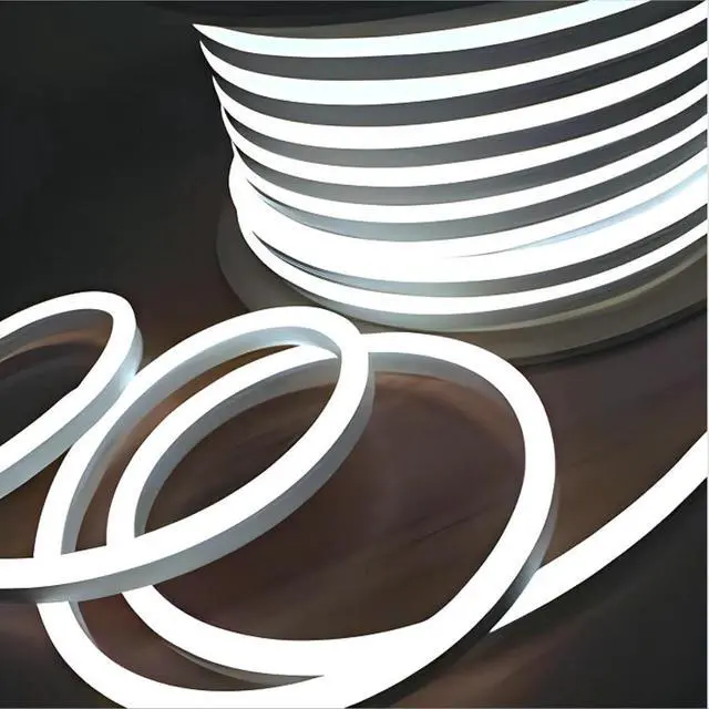 Alt view image 7 of 7 - LED Neon Rope Lights White 50FT 15M Flexible AC 110V 120V LED Strip Lights Outdoor Waterproof Plug-Play Neon Strip Lighting Dot Free Connectable Home Commercial Decor Neon Sign ETL FCC