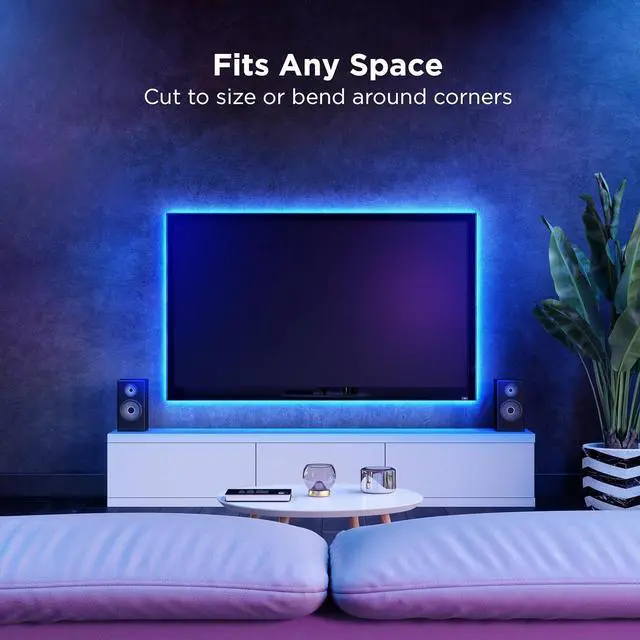 Alt view image 5 of 7 - 32ft Color Changing LED Ultrathin Strip Light Flexible Cuttable 16 Preset Colors Adjustable Brightness & Effects Remote Control Included No Wi-Fi Needed TAPE384/RGB