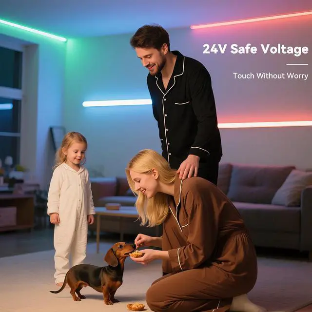 Alt view image 4 of 7 - RGB COB LED Strip Light UL Listed 24V Color Changing LED Strip Lights Multicolor Flexible Tape Light for Cabinet Room Bedroom Party DIY Lighting Projects(Power Supply & Controller Not Included)