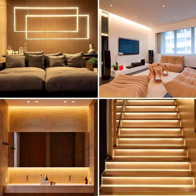 Alt view image 6 of 6 - COB LED Strip 16.4ft Warm White COB LED Strip Light Dimmable LED Light Strip 2700K CRI92+ 8mm Width 24V Flexible LED Tape Light for TV Bedroom Kitchen Cabinet Closet Home Decoration.