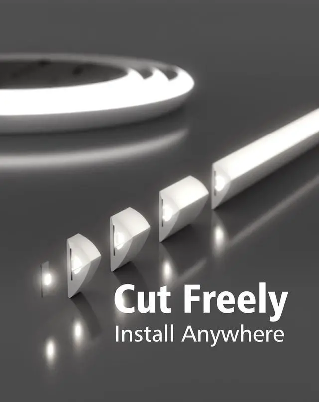 Alt view image 2 of 7 - Under Cabinet Lighting LED Strip - 24V Flexible Under Shelf Light with Adhesive Backing 5000K Cool White 810LM/M LED Strip for Closet Pantry 24in/2ft (Cut-to-Size) Hardwired No Power Supply